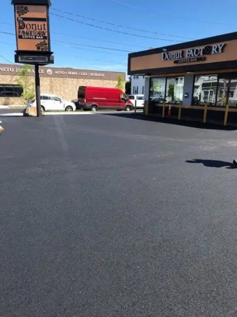 Newly paved commercial lot